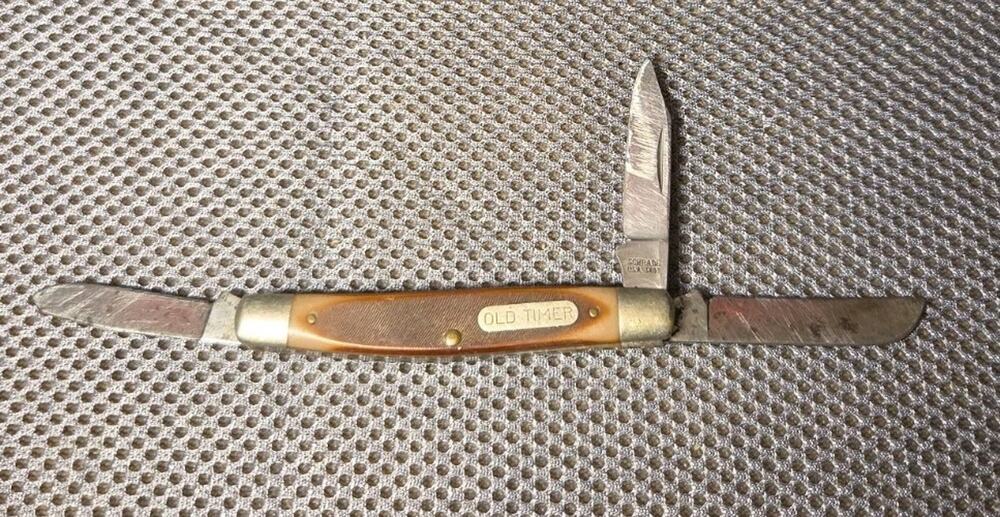 Vintage Schrade Old Timer 340T 3 Blade Folding Pocket Knife